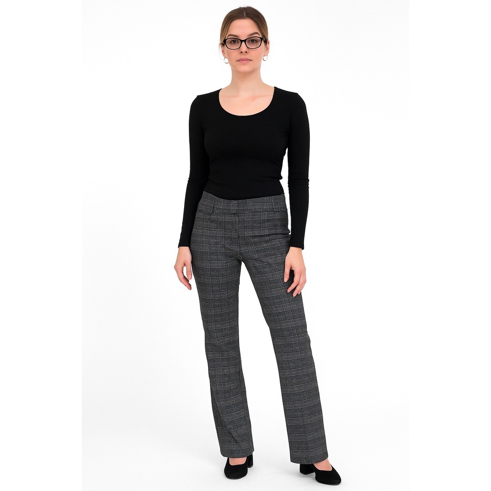 7th Avenue New‎ York & Co Plaid Trousers 10 Black White Preppy Academia 92-40